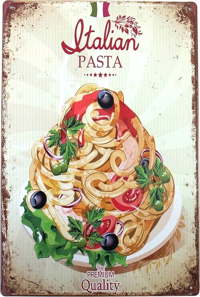 Amazon.co.jp: パスタ ブリキ看板 20cm×30cm イタリア料理